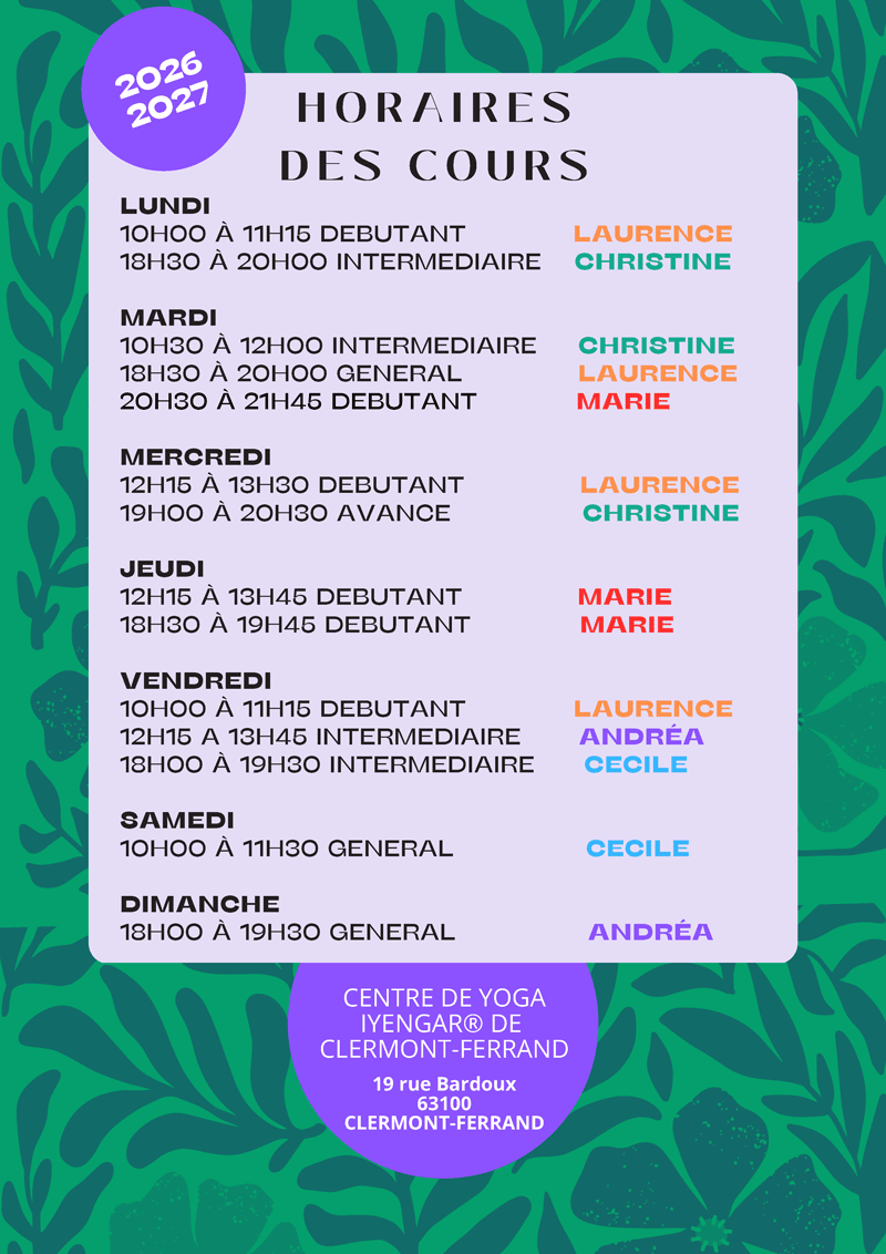 horaires-cours-2026-2027_page_1 horaires yoga clermont-ferrand 2026 2027